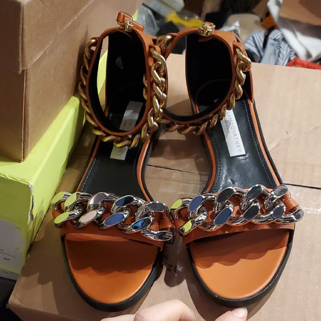 Nwob Sz 36.5 $765 Stella Mccartney Chain Leather Sandals